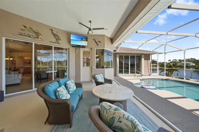 an aerial view of a city and lake view