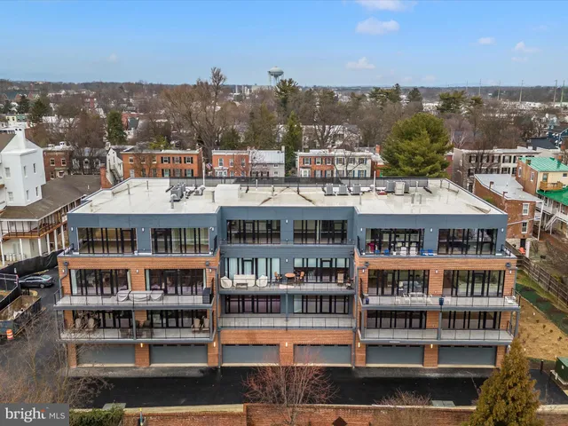 a view of a brick building