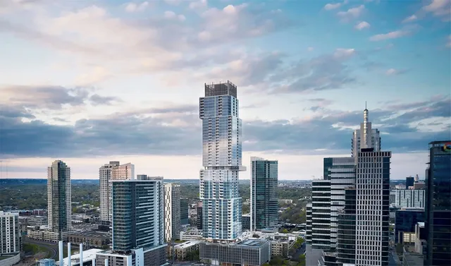 a city view with lot of high rise buildings