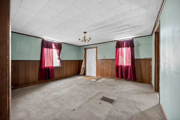 a room with closet and furniture