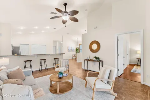 a living room with furniture