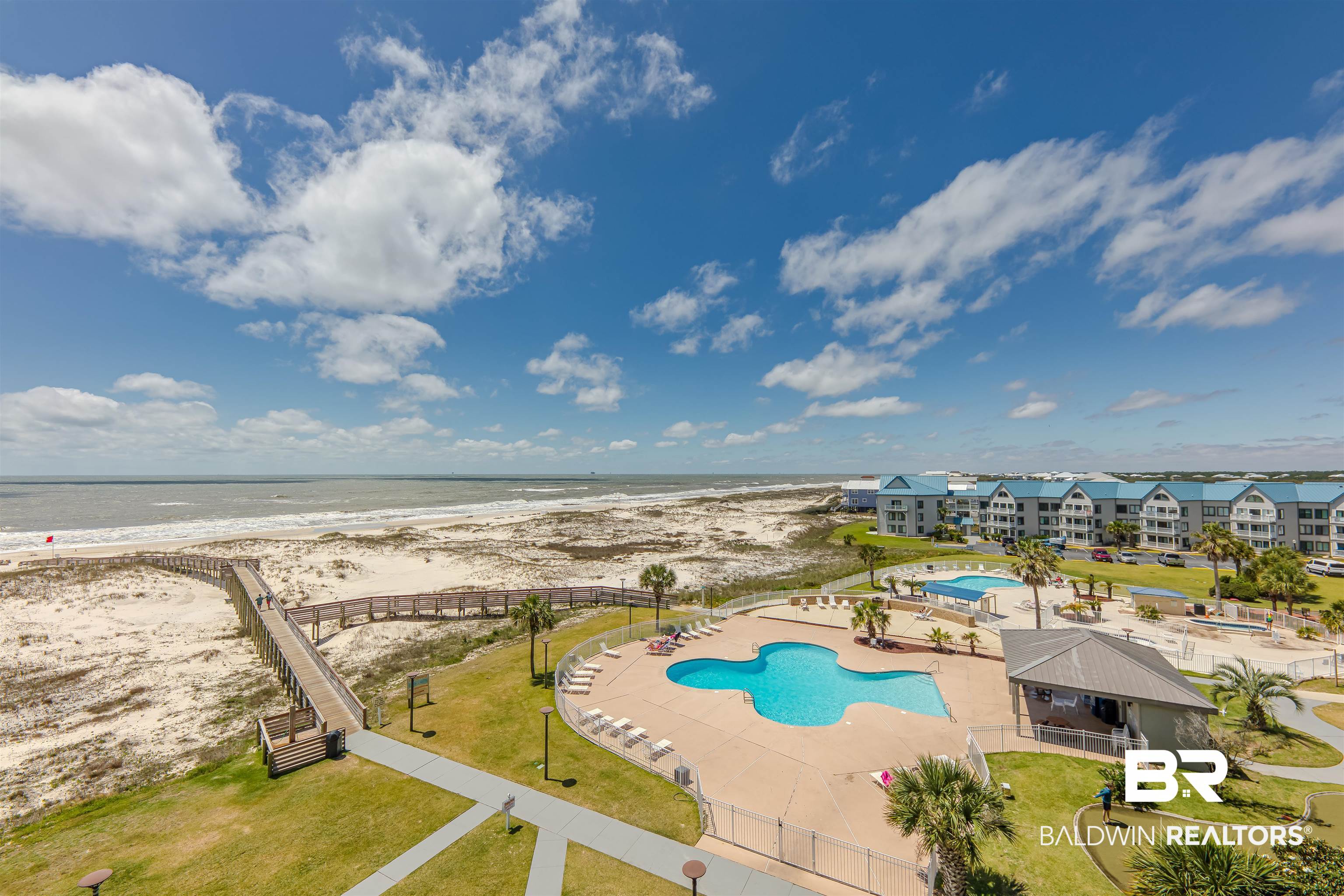 375 Plantation Road, Unit 5406 Gulf Shores, AL 36542 - Photo 17 of 23 Bird's eye view featuring a water view and a beach view