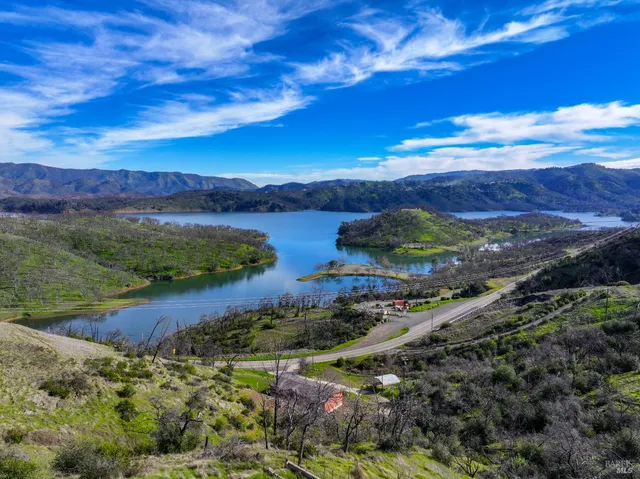 a view of lake with mountain