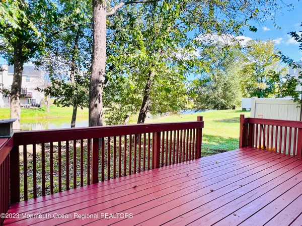 a view of wooden deck
