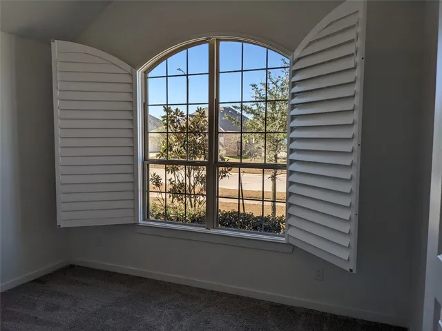 an empty room with closet