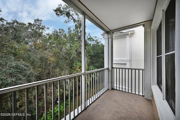 a view of a balcony