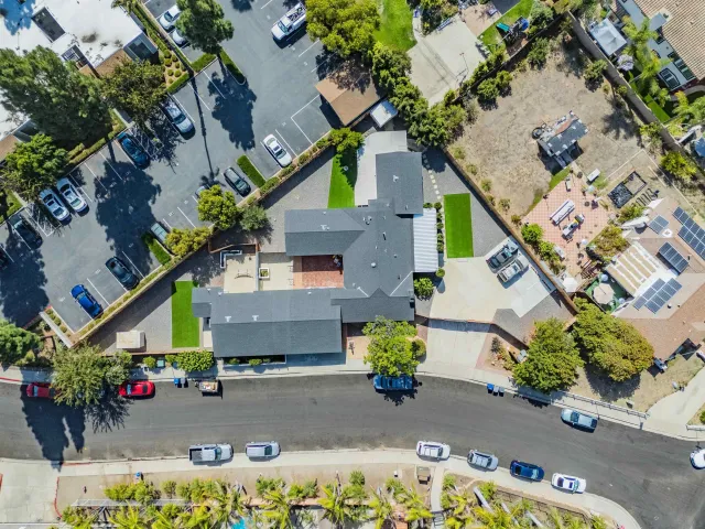 a view of a city with a mountain