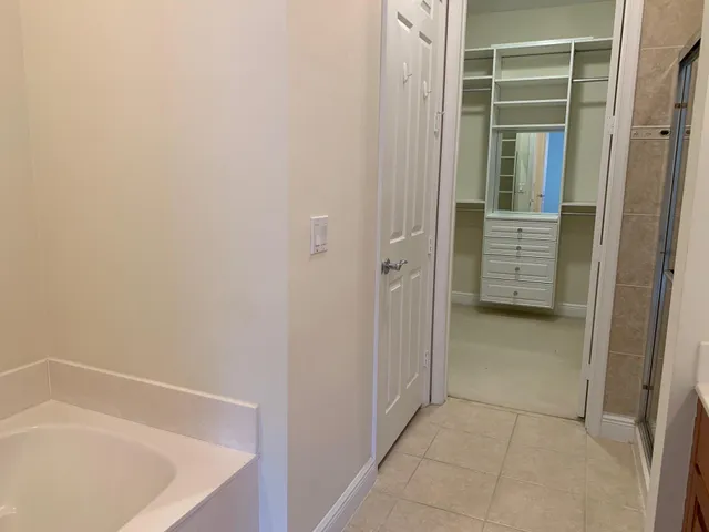 a bathroom with a tub