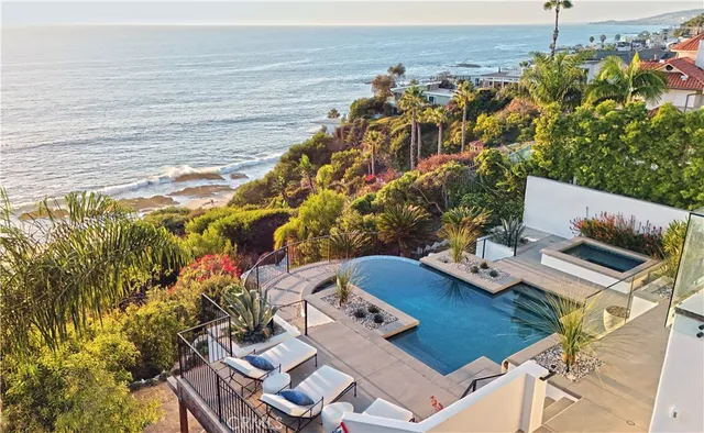 a view of an ocean and beach