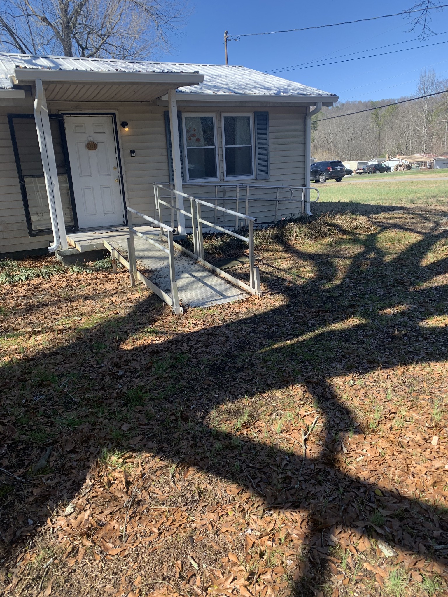 a backyard of a house
