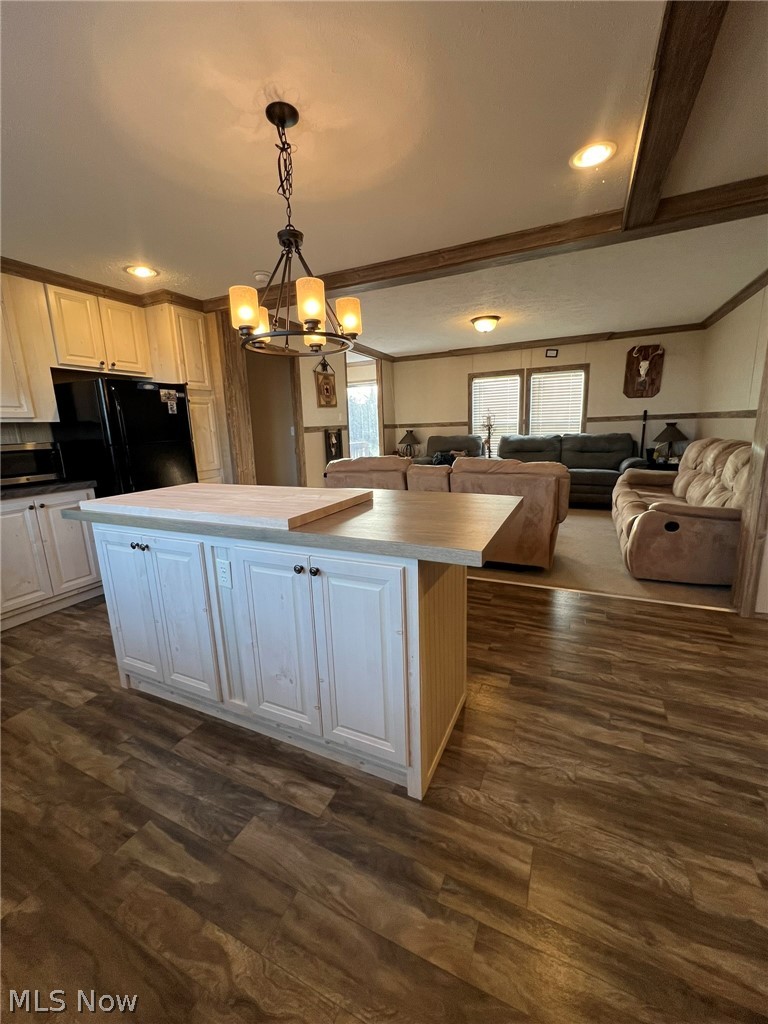 53720 Highway 681 Reedsville, OH 45772 - Photo 5 of 25 Spacious kitchen island with light wood-finish countertop, white cabinetry, and beadboard paneling