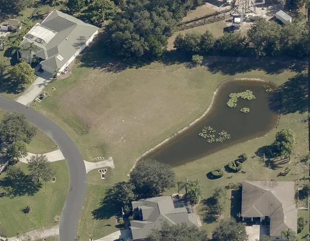 an aerial view of a house