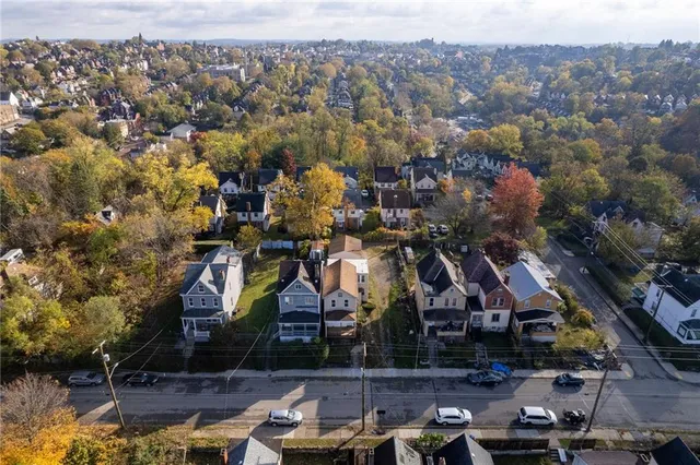 an aerial view of multiple house