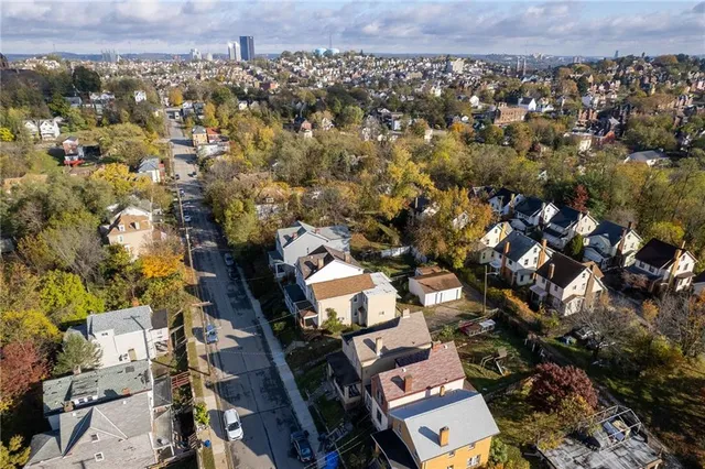 an aerial view of multiple house