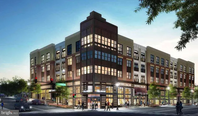 a picture of building with street view