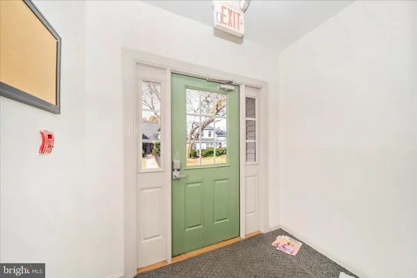 a view of a hallway with closet