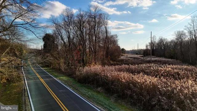 a view of a yard with wooden fence