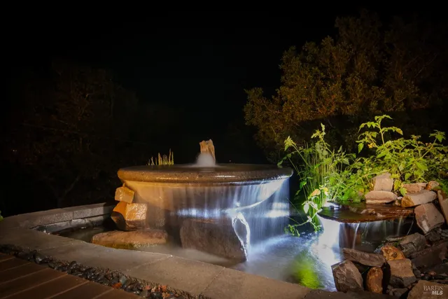 a view of a lake with a mountain in the background
