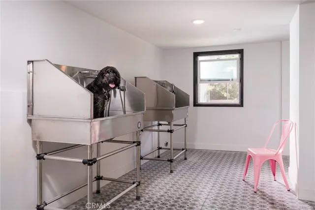 a room with a washer and dryer