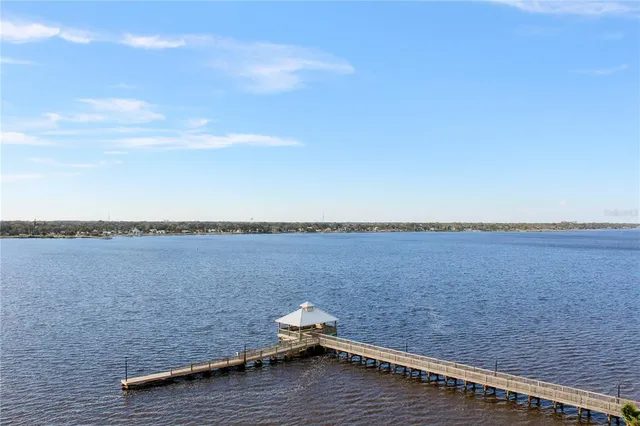 a view of wooden floor and a lake view