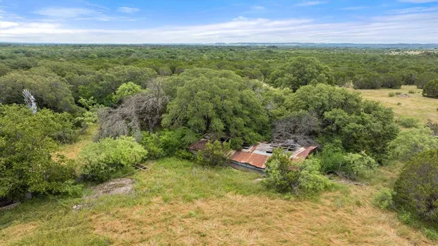 a view of a field with an trees
