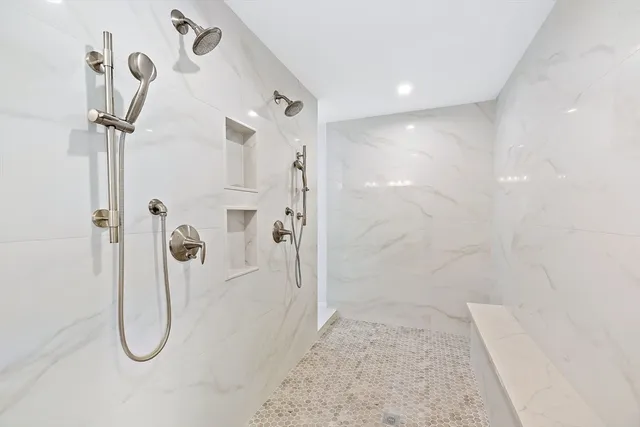 a bathroom with a shower