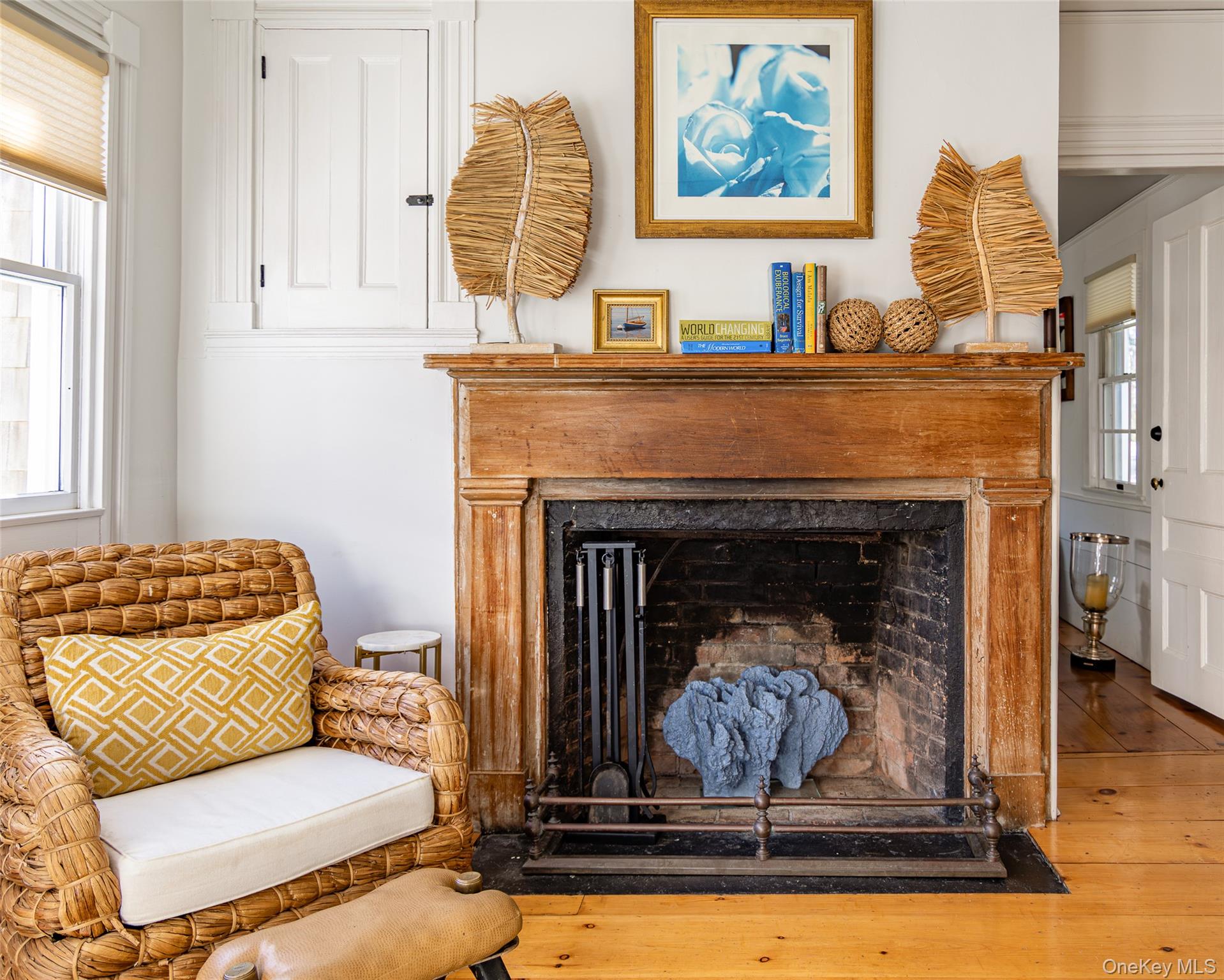 78 Mecox Road Water Mill, NY 11976 - Photo 39 of 41 a living room with furniture and a fireplace