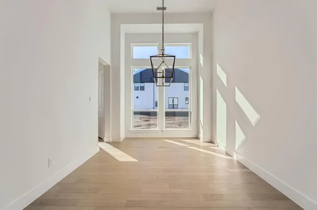 a view of a room with a window