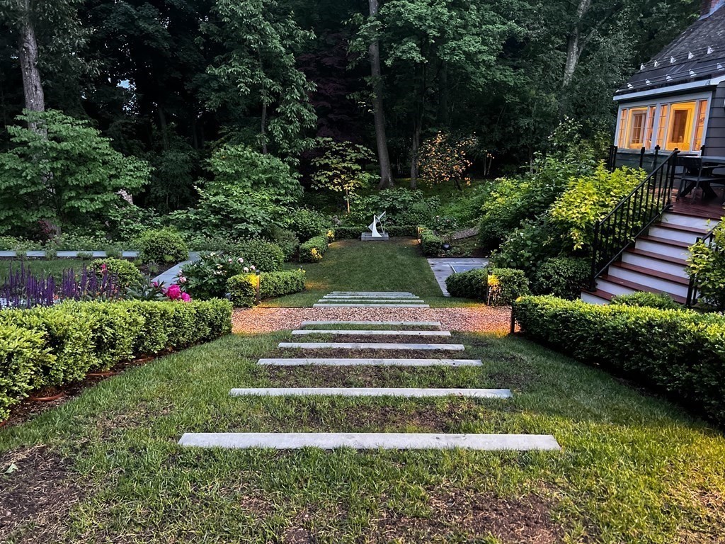60 Damien Road Wellesley, MA 02481 - Photo 35 of 36 a view of a garden with large trees