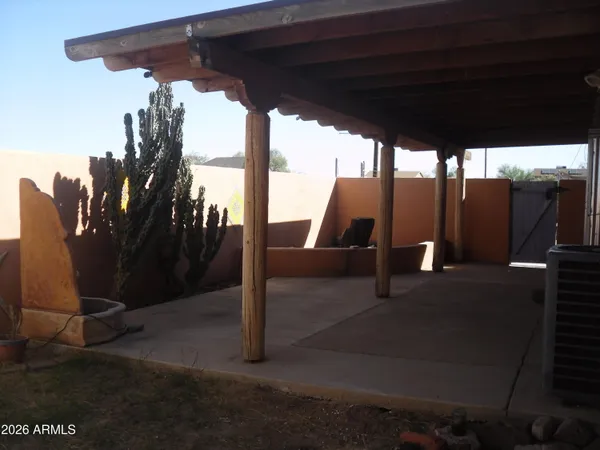 a view of outdoor space with seating area