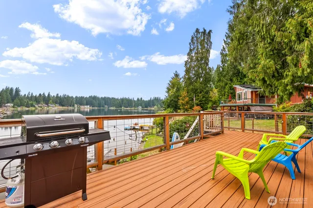 a view of a chairs on a deck