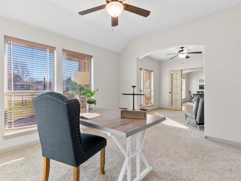 1311 Roe Helm Drive Rhome, TX 76078 - Photo 17 of 35 Private home office, just of of primary bedroom with lots of natural light