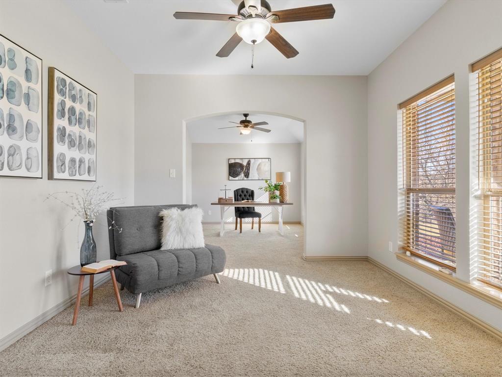 1311 Roe Helm Drive Rhome, TX 76078 - Photo 18 of 35 elegant yet cozy sitting area just off of entry, ahead of the home office
