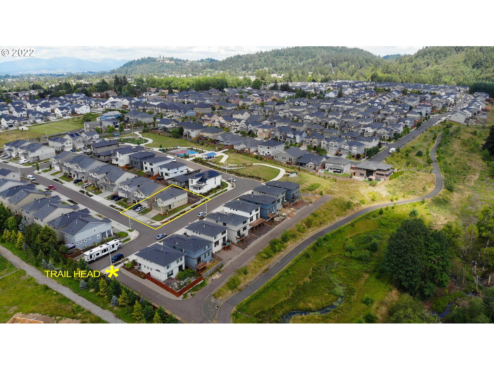 4288 Southwest Redfern Avenue Gresham, OR 97080 - Photo 28 of 32 an aerial view of residential houses with outdoor space