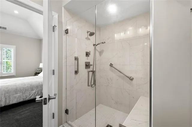 a bathroom with a shower