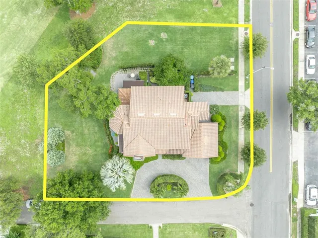 a bird view of a garden