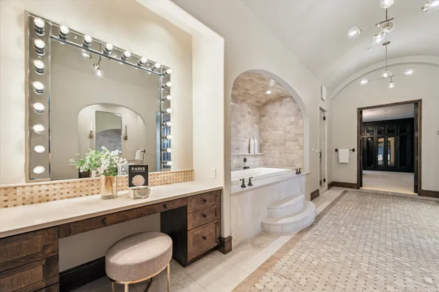 a living room with furniture