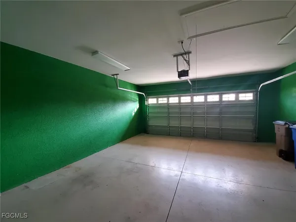 a view of a garage