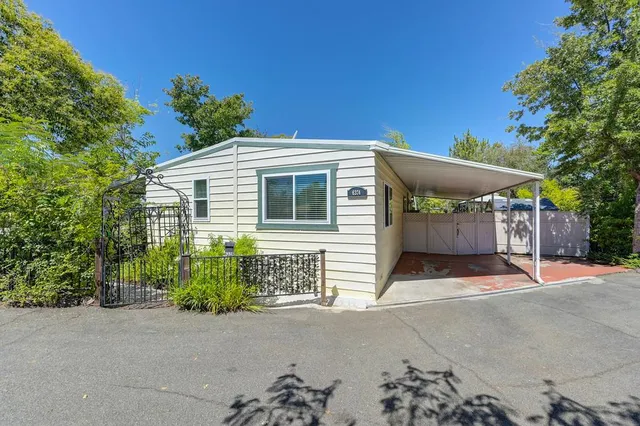 a view of a house with a patio