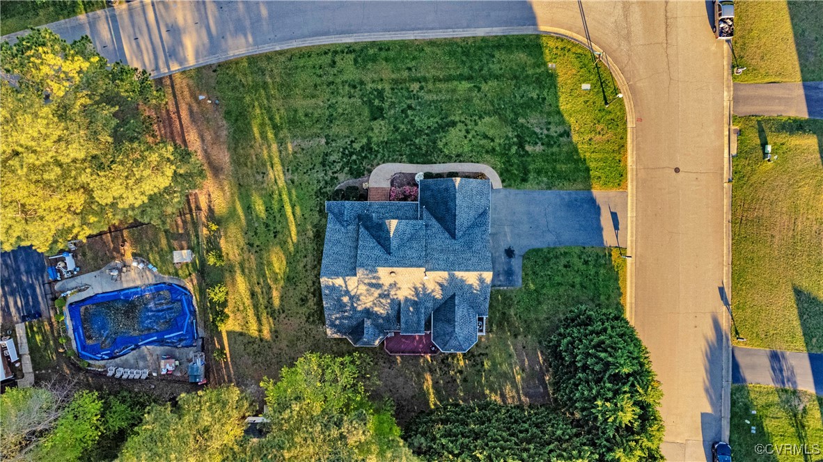 5000 Faraday Drive Chester, VA 23831 - Photo 3 of 40 an aerial view of a house with garden space and street view