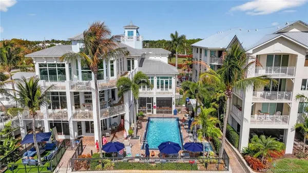 a view of a terrace with seating area