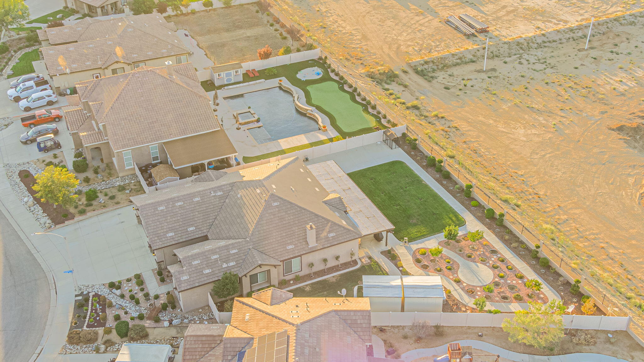6827 Cabernet Road Palmdale, CA 93551 - Photo 48 of 50 an aerial view of a house with a yard