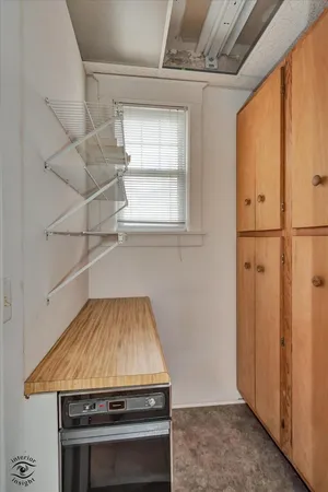 a room with storage and utility