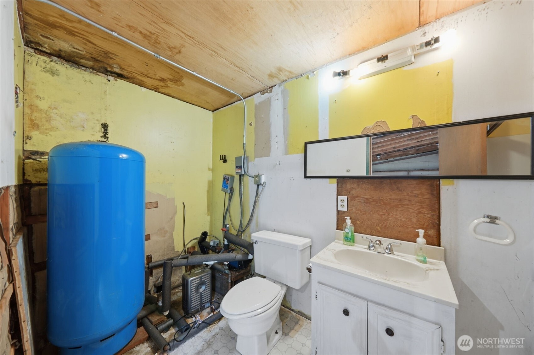 102 Byron Road Friday Harbor, WA 98250 - Photo 24 of 40 a bathroom with a sink a toilet and mirror