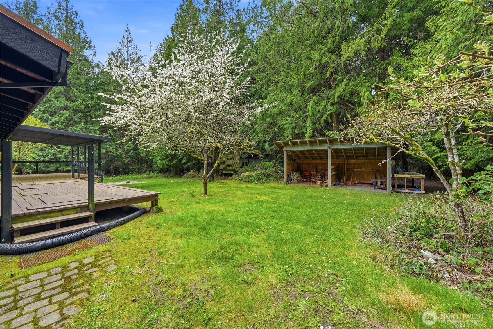 102 Byron Road Friday Harbor, WA 98250 - Photo 26 of 40 a view of a house with a backyard and a tree