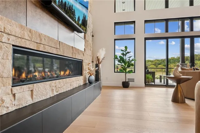 a view of a building from a balcony