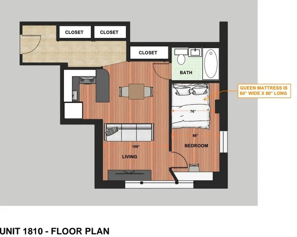 $1,800 | 2909 North Sheridan Road, Unit 1810, Chicago, IL 60657