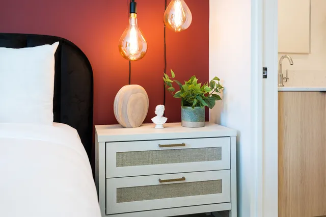 a view of a couch in a kitchen