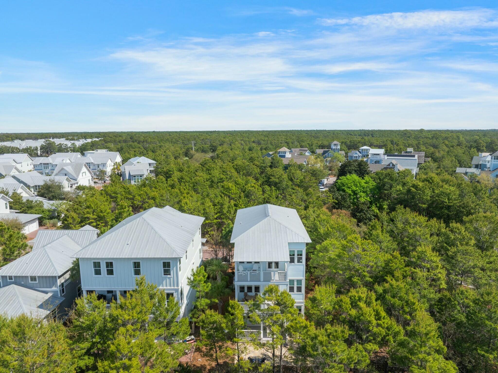 166 Clipper St Inlet Beach Inlet Beach, FL 32461 - Photo 63 of 71 an aerial view of a house with a garden and lake view