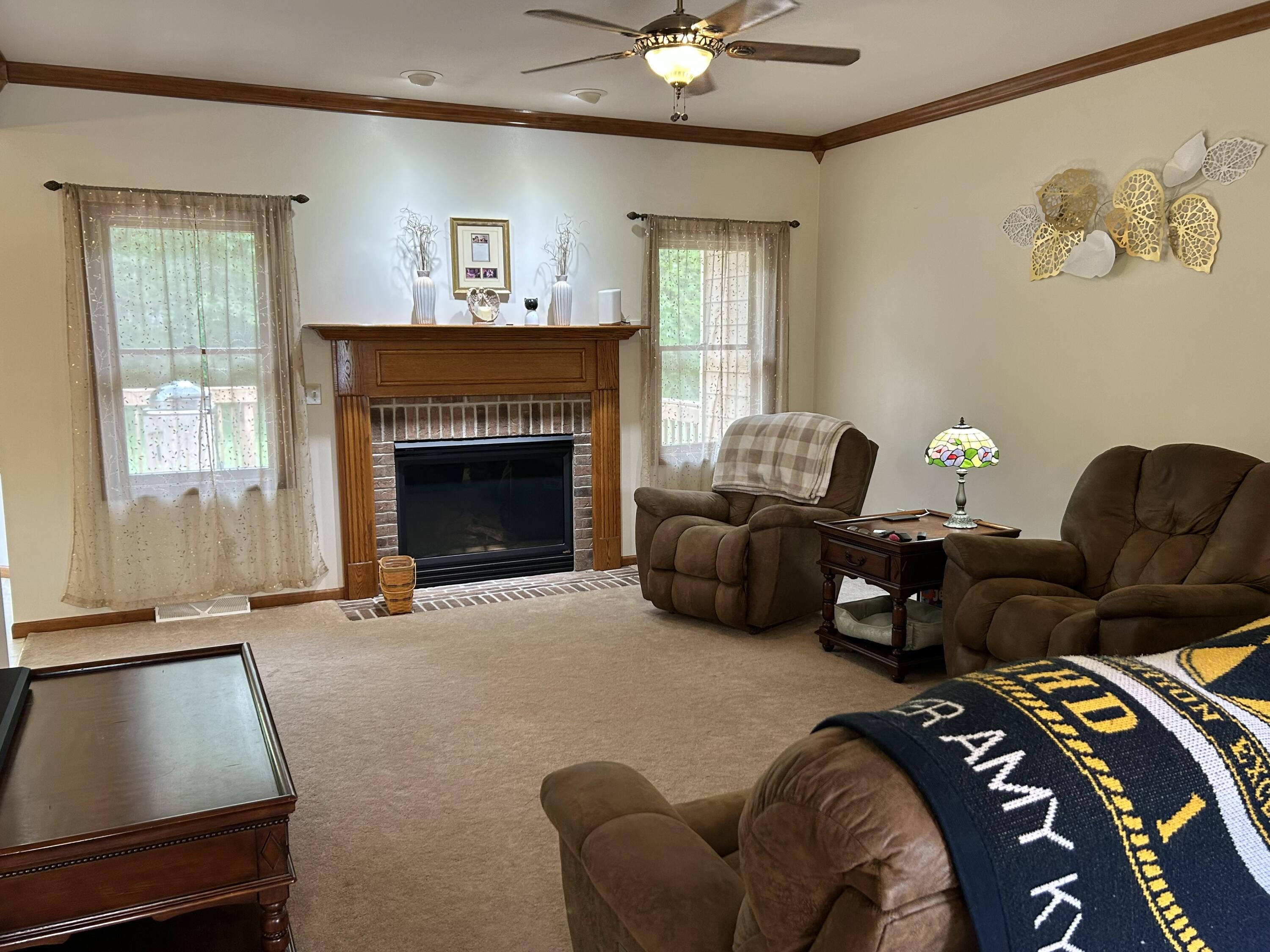 8876 North Lilac Street Demotte, IN 46310 - Photo 8 of 23 a living room with furniture and a fireplace